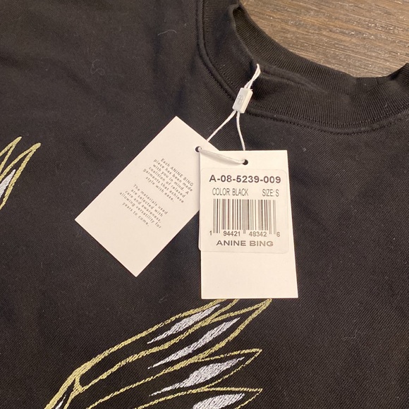 Anine Bing The Kenny Sweatshirt Gold Wings - Picture 2 of 4